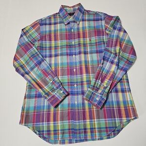 Polo Ralph Lauren Men's Plaid Long Sleeve Button-Down Multicolor Shirt Sz M